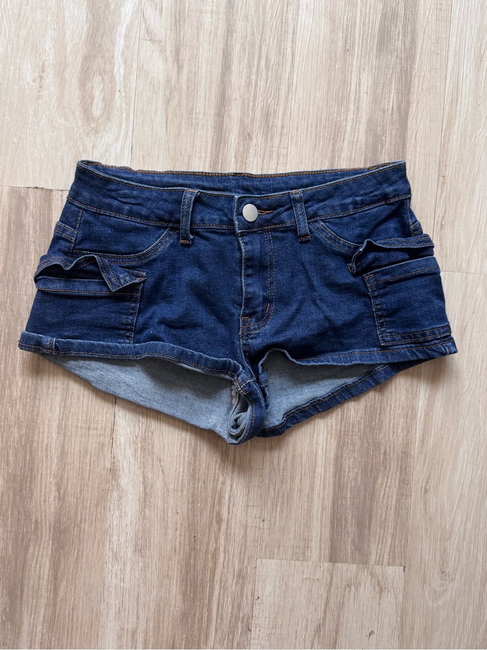 Dark Blue Denim Cargo Pocket Women’s Shorts